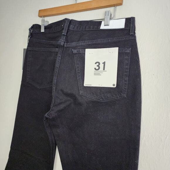 NWT RE/DONE 70s Mid Rise Bell Bottom Flare Black Denim Jeans 31 - Picture 9 of 10